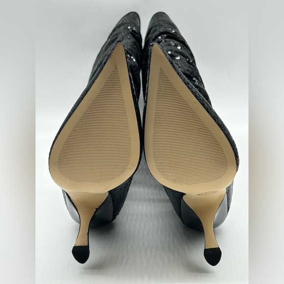 Michael Kors Black Sequin Luna Boots | Pointed Toe Slouchy Stiletto Size 6M NIB - Picture 8 of 10